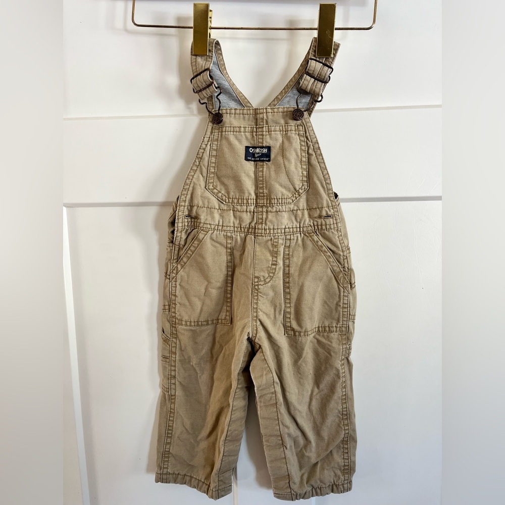 OshKosh B'gosh Tan Kids Overalls 18 mth lightly lined